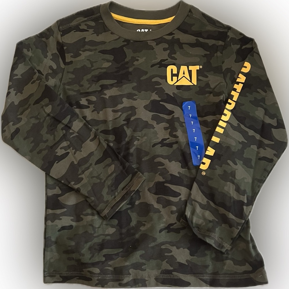 CAT | little boys | 7 | camouflage | long sleeve T-shirt | NEW